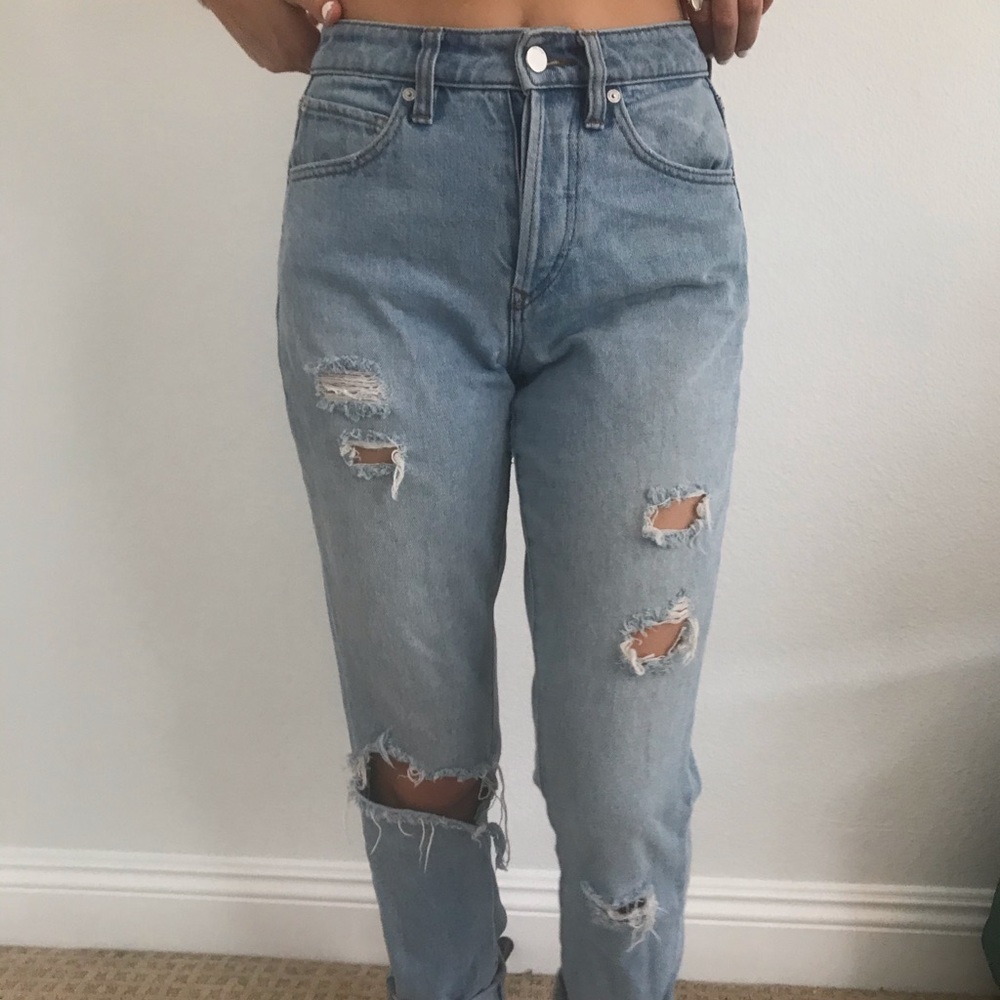 light washed ripped jeans